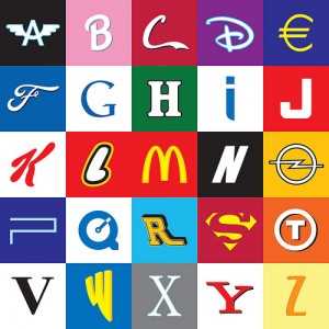 Alphabet with logos