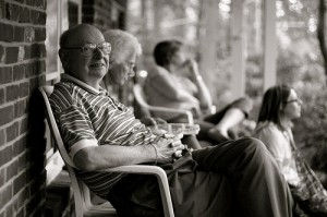 Elderly woman and man
