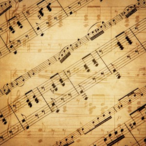 Musical notes on sheet