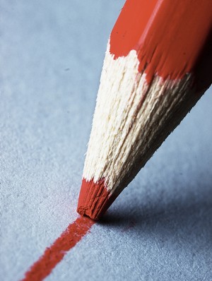 Red pencil writin