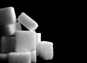 Stack of sugar cubes