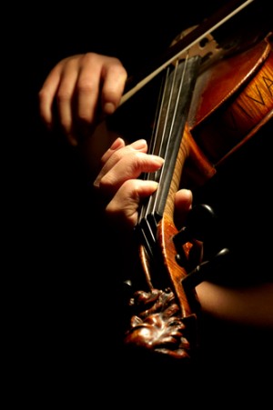 Violin being played