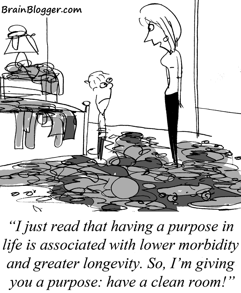 Cartoon Purpose in Life and Improved Health Brain Blogger